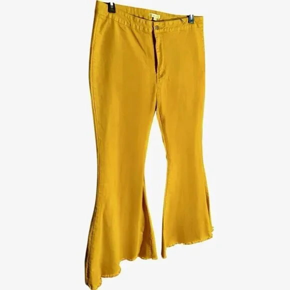 Mustard Yellow High Rise Flare Jeans | Stretch Boutique Denim | NWT | 16 - Picture 15 of 15